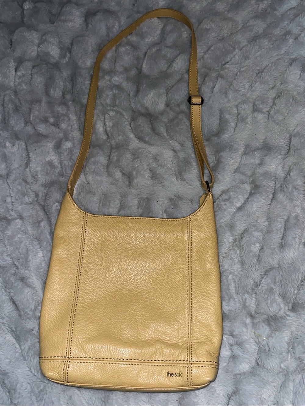 The Sak Pebbled Leather Shoulder Bag in Mustard